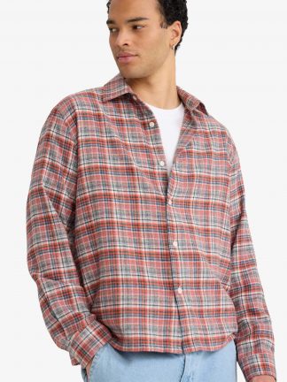 پیراهن مردانه زرشکی دفکتو تصویر ۱