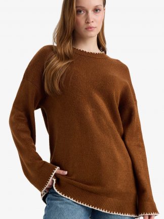 تونیک زنانه قهوه ای دفکتو تصویر ۱