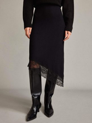 دامن زنانه مشکی دفکتو تصویر ۱