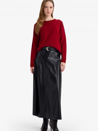 دامن میدی زنانه مشکی دفکتو تصویر ۱