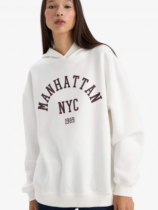 هودی زنانه بژ دفکتو تصویر ۱