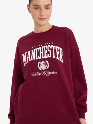 سویشرت زنانه زرشکی دفکتو تصویر ۱