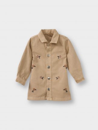 پیراهن نوزاد دختر بژ دفکتو تصویر ۱