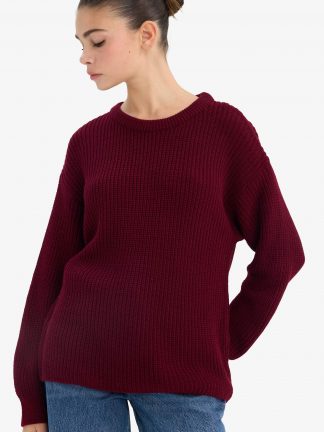 پلیور زنانه زرشکی دفکتو تصویر ۱