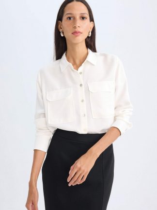 شومیز زنانه سفید دفکتو تصویر ۱