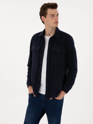 پیراهن مردانه سرمه ای پیرکاردین