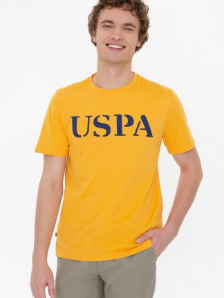 تی شرت مردانه زرد تیره یو اس پولو