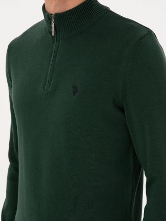 پلیور مردانه سبز تیره یو اس پولو