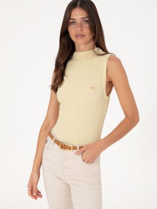 تاپ زنانه خاکی روشن یو اس پولو