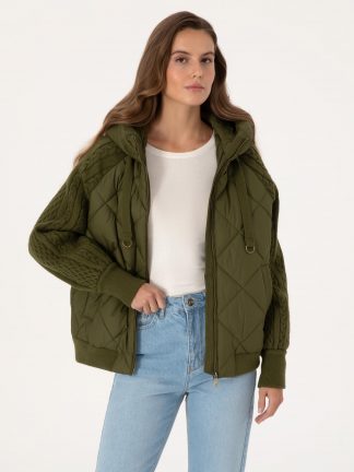 کاپشن زنانه خاکی روشن پیرکاردین