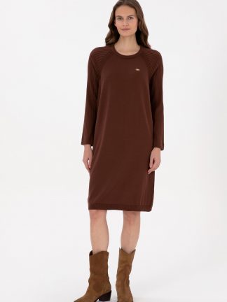 پیراهن زنانه قهوه ای یو اس پولو