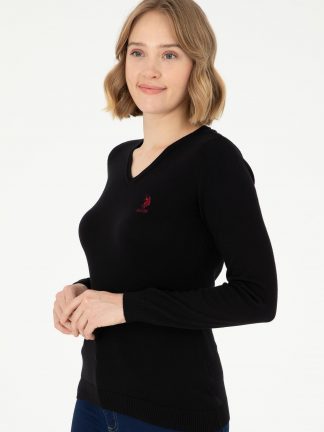 پلیور زنانه مشکی یو اس پولو تصویر ۱