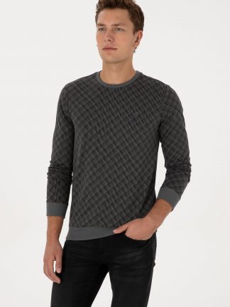 سویشرت مردانه خاکستری تیره یو اس پولو