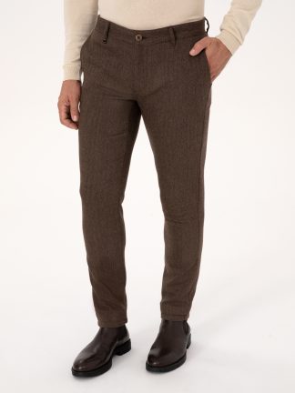 شلوار کتان مردانه قهوه ای کاشارل