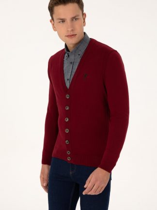 ژاکت مردانه زرشکی یو اس پولو