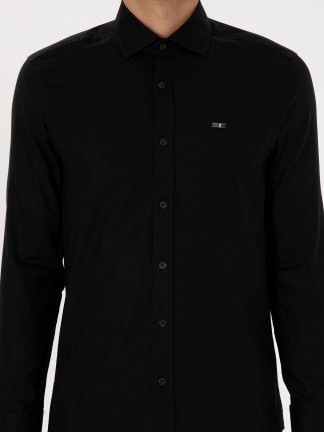 پیراهن آستین بلند مردانه مشکی یو اس پولو