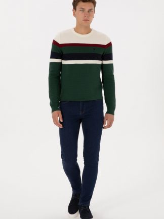 پلیور مردانه سبز تیره یو اس پولو