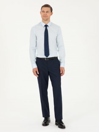 شلوار پارچه ای مردانه سرمه ای کاشارل