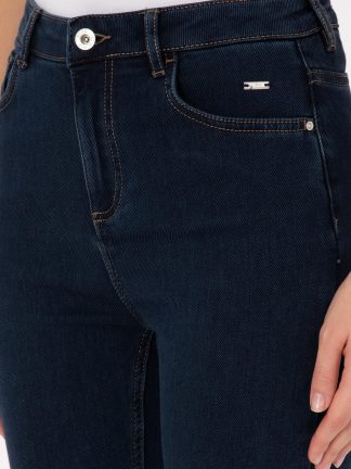 شلوار جین اسلیم فیت زنانه آبی تیره یو اس پولو