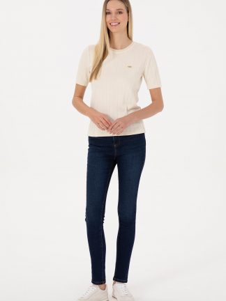 شلوار جین جذب زنانه آبی تیره یو اس پولو