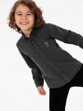 پیراهن پسرانه خاکستری تیره یو اس پولو