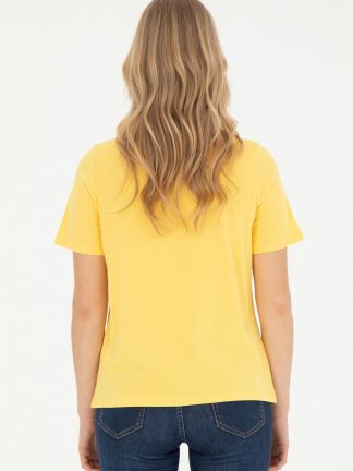 تیشرت زنانه زرد یو اس پولو