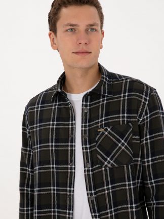 پیراهن مردانه سبز تیره یو اس پولو