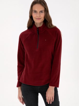 سویشرت زنانه زرشکی یو اس پولو