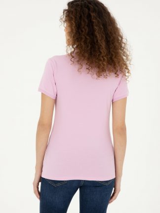 پولوشرت زنانه صورتی یو اس پولو