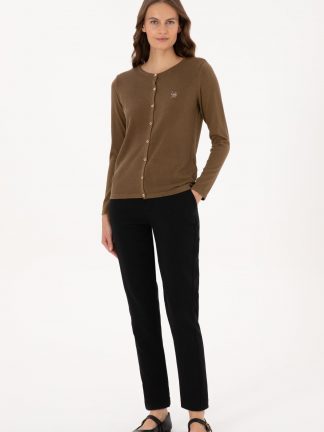 شلوار کتان زنانه مشکی یو اس پولو