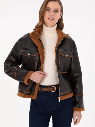 کت زنانه قهوه ای یو اس پولو