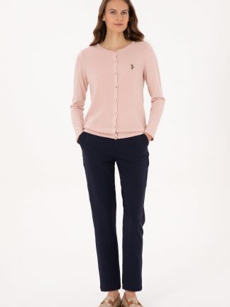 شلوار کتان زنانه سرمه ای یو اس پولو