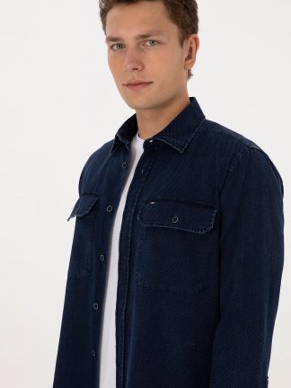 پیراهن مردانه سرمه ای یو اس پولو