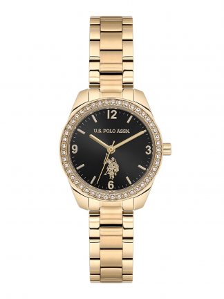 ساعت مچی زنانه طلایی یو اس پولو