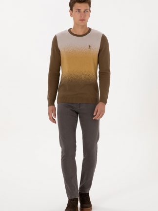 پلیور مردانه خاکی روشن یو اس پولو