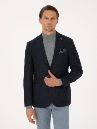 کت مردانه سرمه ای پیرکاردین