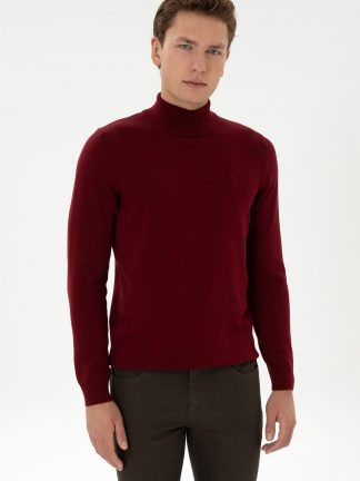 پلیور مردانه زرشکی یو اس پولو