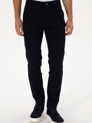 شلوار کتان مردانه سرمه ای یو اس پولو