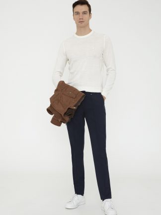 شلوار کتان مردانه سرمه ای کاشارل