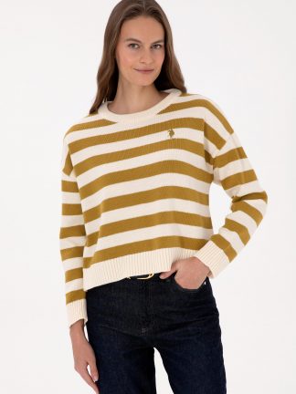 پلیور زنانه کرم یو اس پولو