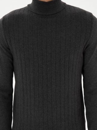 پلیور مردانه خاکستری تیره یو اس پولو