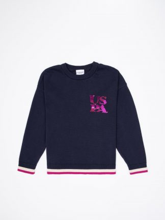 پلیور دخترانه سرمه ای یو اس پولو