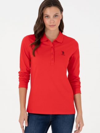 سویشرت زنانه قرمز یو اس پولو
