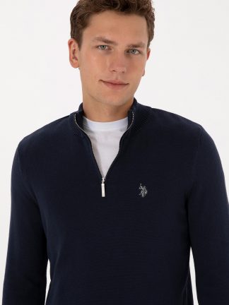 پلیور مردانه سرمه ای یو اس پولو تصویر ۱