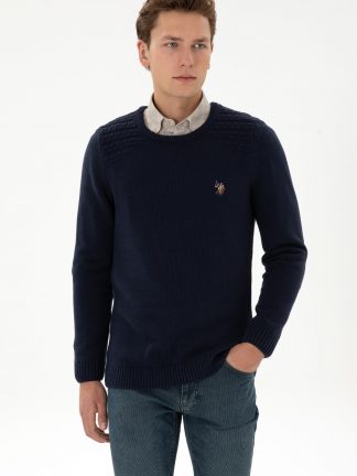 پلیور مردانه سرمه ای یو اس پولو