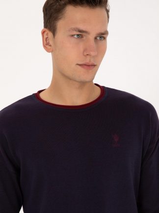 پلیور مردانه سرمه ای یو اس پولو