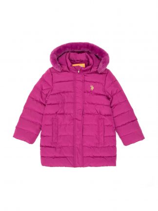 کاپشن دخترانه صورتی روشن یو اس پولو