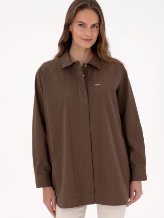 شومیز زنانه قهوه ای یو اس پولو