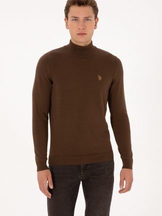 پلیور مردانه قهوه ای یو اس پولو