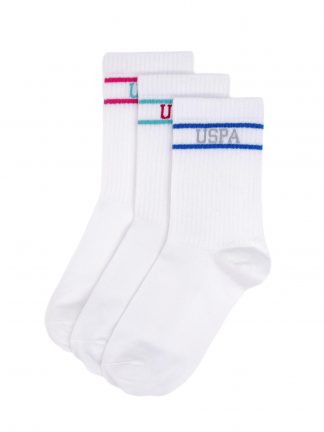 جوراب زنانه سفید یو اس پولو